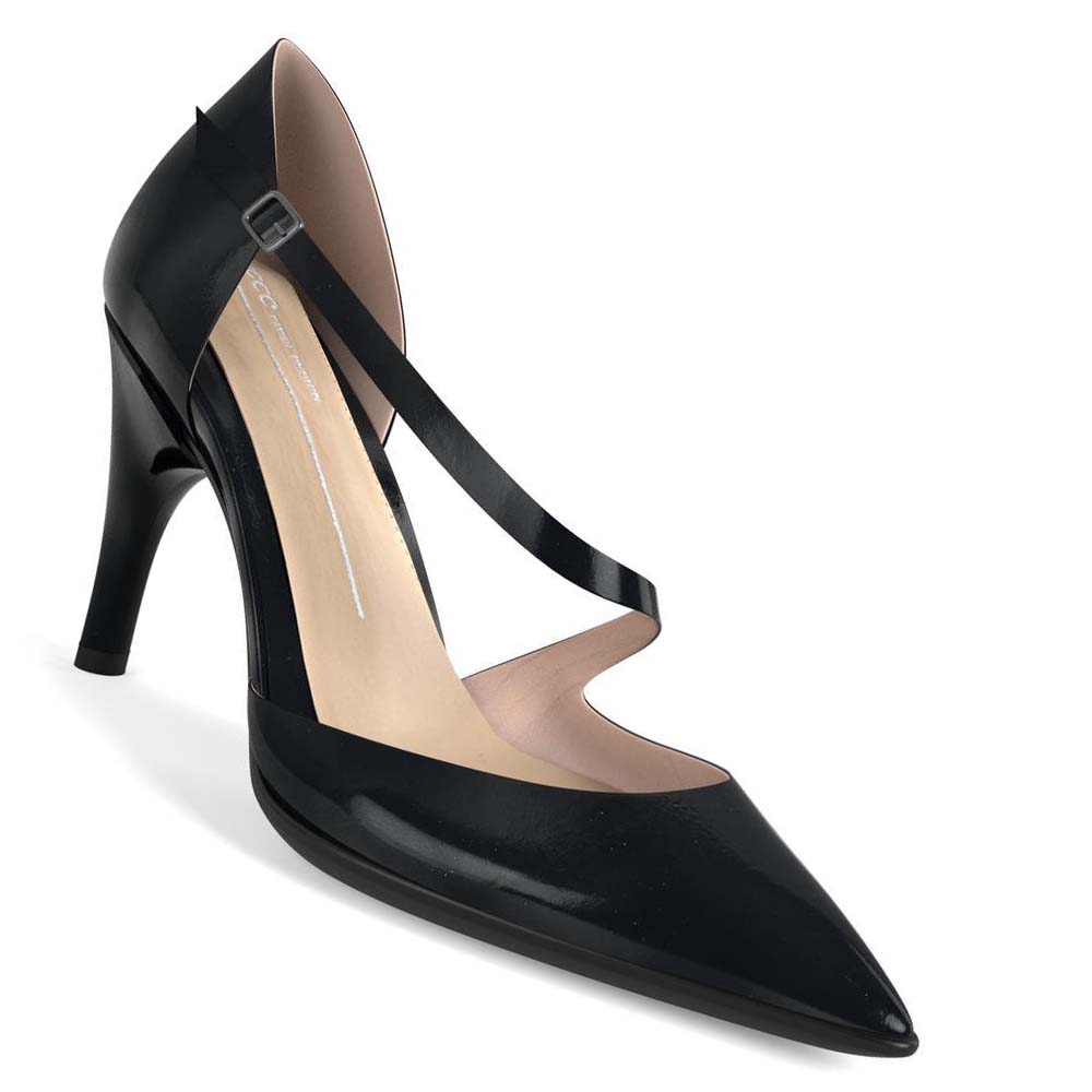 Women's Ecco Shape Stiletto 75 Asymmetric Pumps Black | SG 162UZG